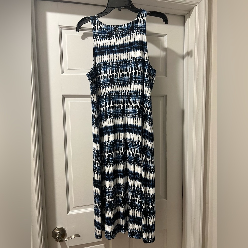 Athleta midi length MEDIUM TALL indigo dyed tank dress